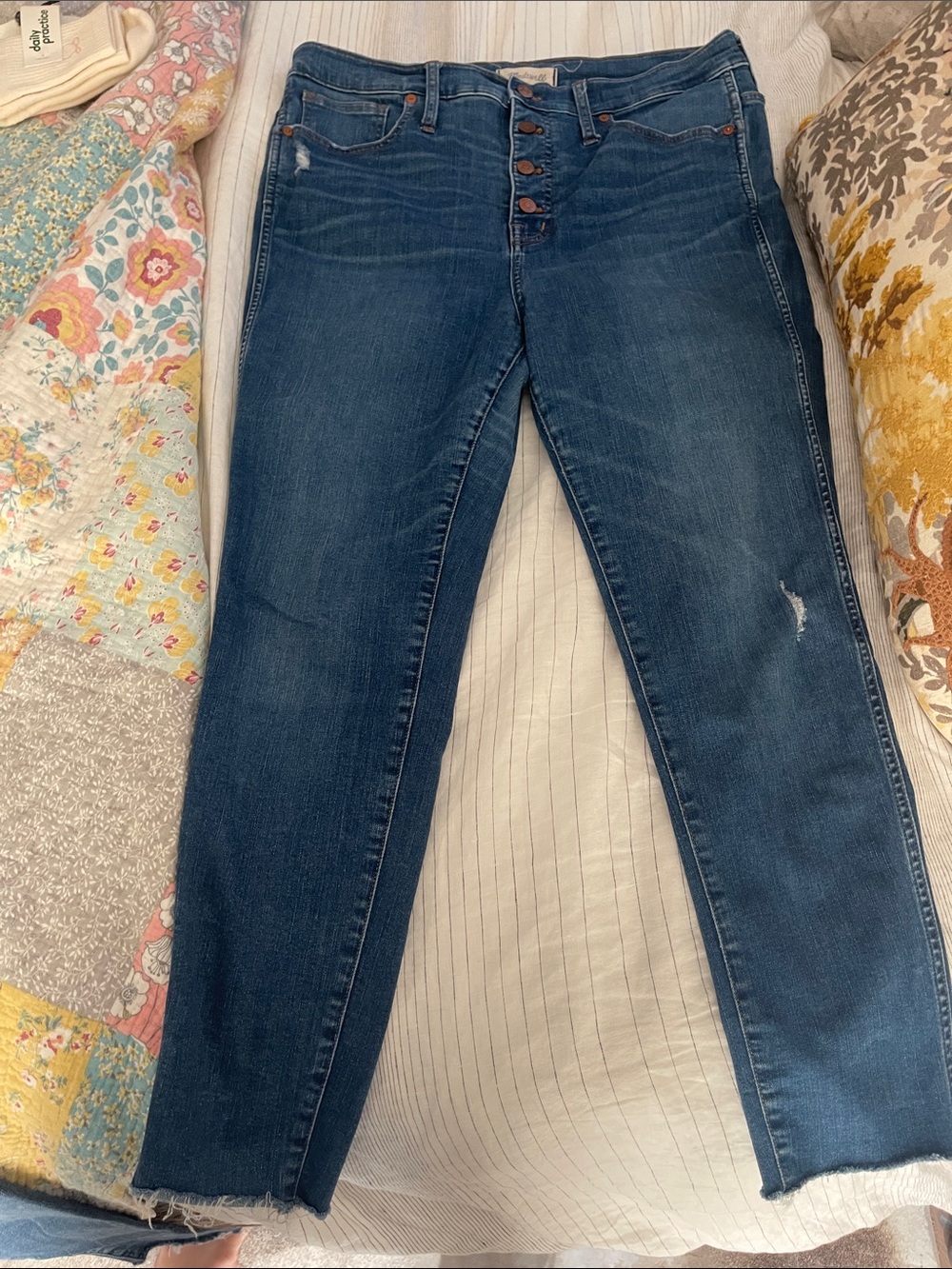 Madewell Dark Blue Skinny Button-Fly Jeans
